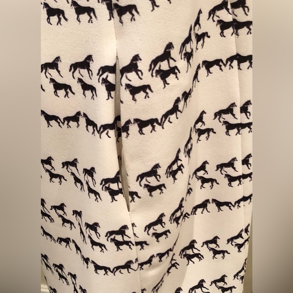 Club Monaco Jami Horse Print Black and Cream Dress with pockets Size 8 - Picture 7 of 14
